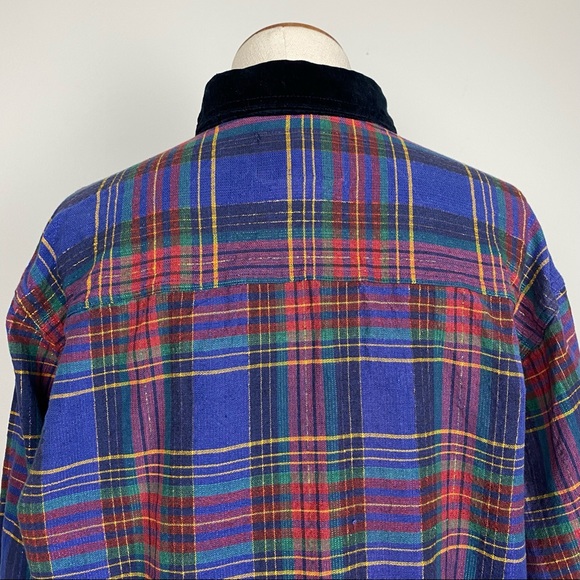 Oversized Plaid Metallic Thread Top - Picture 6 of 8